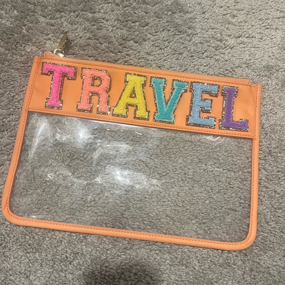 orange stoney clover flat pouch